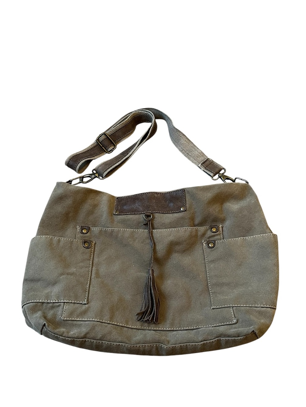 Vintage Addiction Canvas Messenger Bag Canvas Leather Utility Rugged Boho Travel